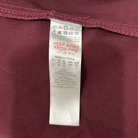 Pretty Little Thing Woman’s Dress Sz 4 Burgundy Strappy Corset Ruched Bodycon - Picture 11 of 12